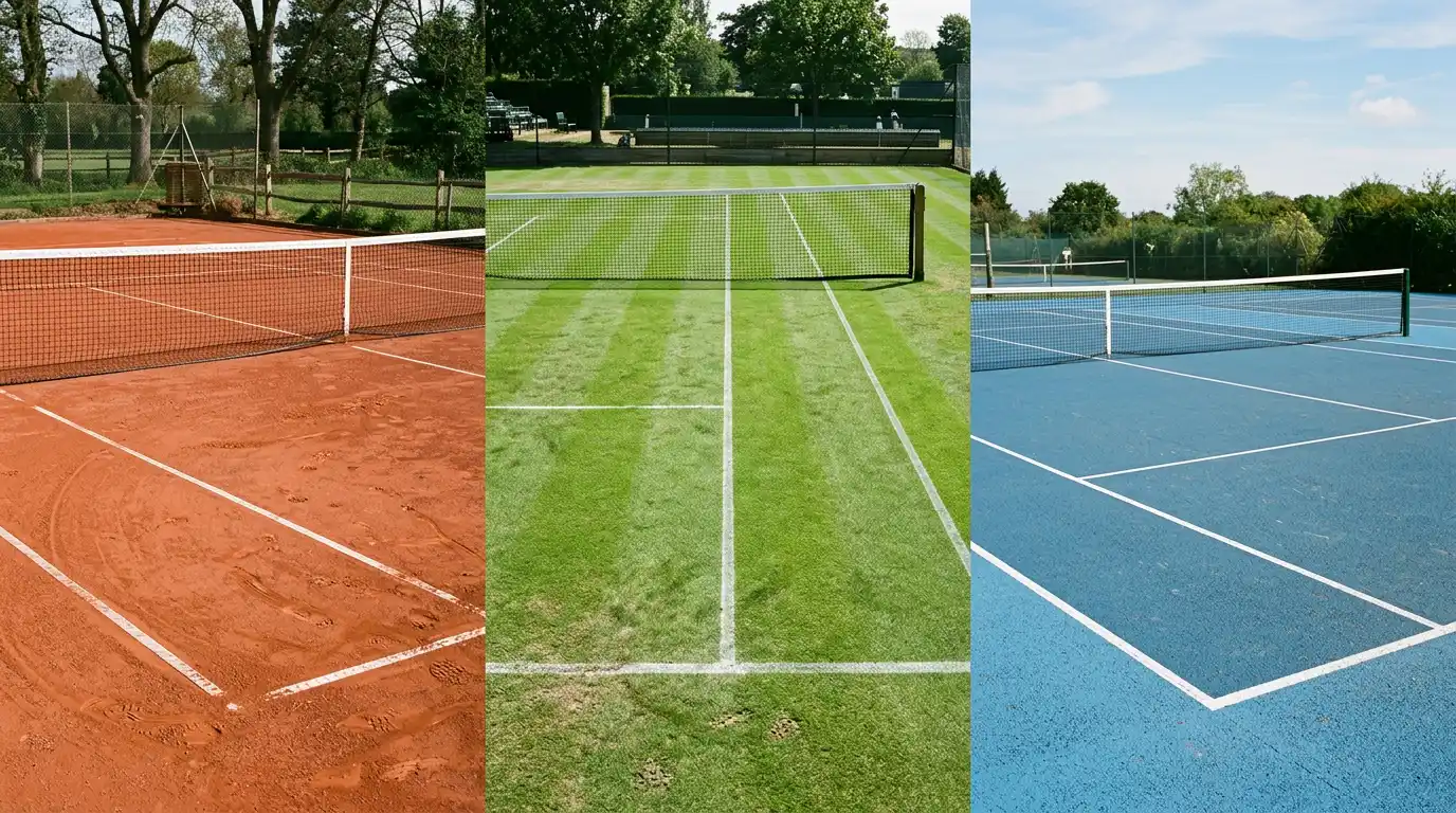 Vergleich der drei Tennisbeläge Sand, Rasen und Hartplatz für Wettstrategien
