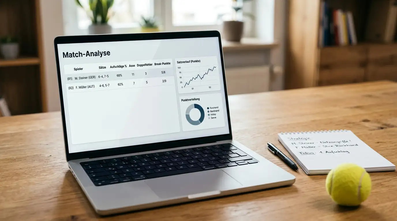 Systematische Tennis-Match-Analyse mit H2H-Daten und Aufschlagstatistiken